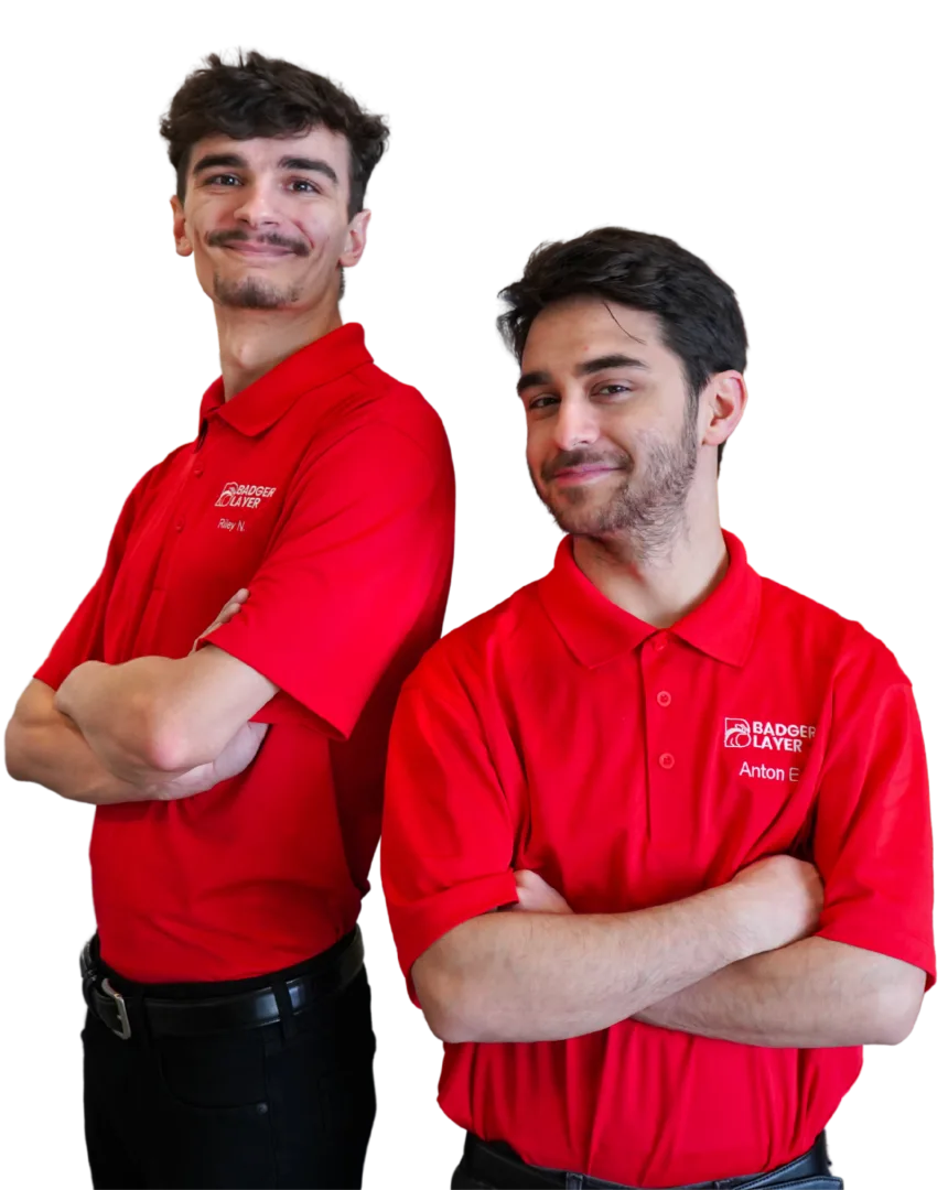 Riley Nevins and Anton, BadgerLayer founders and technicians based in Whitewater, Wisconsin